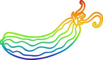 rainbow gradient line drawing cartoon cucumber vector