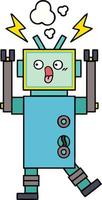 lindo robot de dibujos animados vector