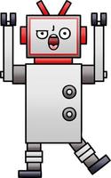 robot enojado de dibujos animados sombreado degradado vector