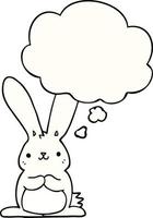 cartoon rabbit and thought bubble vector