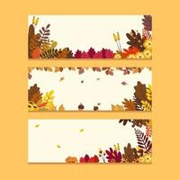 Fall Floral Banner Collection vector