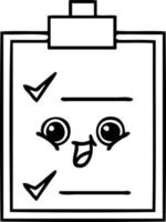 line drawing cartoon check list vector