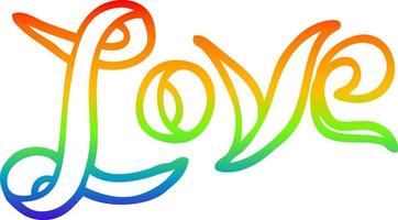 rainbow gradient line drawing cartoon love banner vector