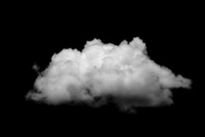 Separate white clouds on a black background have real clouds. photo