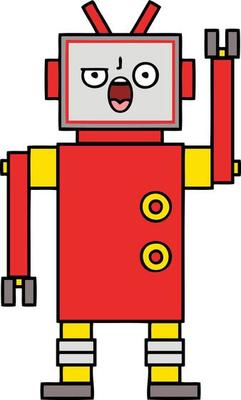 cute cartoon angry robot