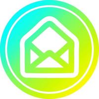 envelope letter circular in cold gradient spectrum vector