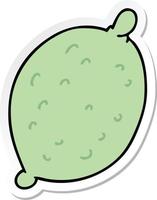 sticker of a quirky hand drawn cartoon lime vector