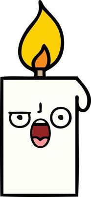 cute cartoon lit candle