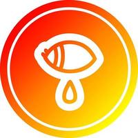 crying eye circular in hot gradient spectrum vector