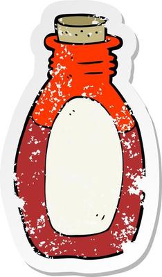 retro distressed sticker of a cartoon potion