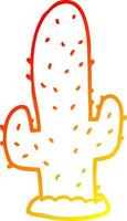 dibujo de línea de gradiente cálido cactus de dibujos animados vector