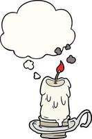 cartoon spooky candle and thought bubble vector