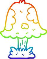 rainbow gradient line drawing cartoon mushroom vector