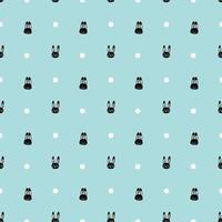 seamless pattern with cute rabbit face. vector