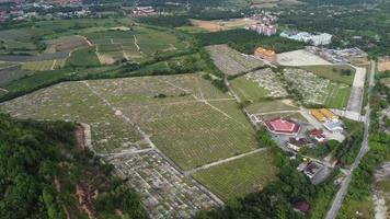 Aerial view Chinese cemetery video