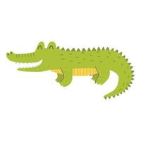 Cute alligator on a white background. Vector childish illustration