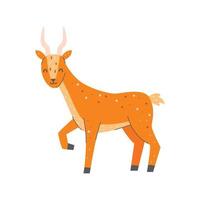 Cute gazelle on a white background. Vector childish illustration