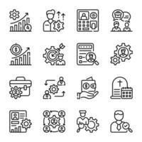 Bundle of Resource Management Linear Icons vector