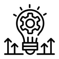 Bulb and cog, linear icon of skill development vector