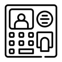 An editable icon of biometric machine, linear design vector