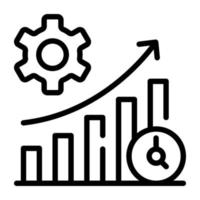 A customizable line icon of operational analysis vector