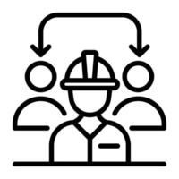 An editable linear icon of leadership vector