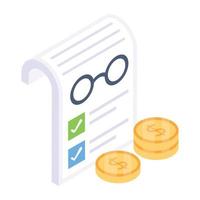 A captivating isometric icon of insurance paper vector