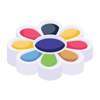 Trendy isometric icon of watercolor plate vector