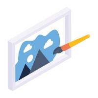 A colorful isometric icon of canvas vector