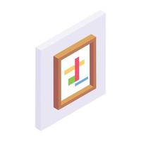 Trendy isometric icon of art gallery vector