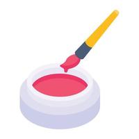 An amazing isometric icon of gouache vector