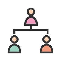 Connected Users II Filled Line Icon vector