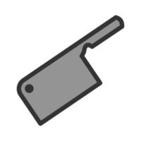 icono de línea llena de cuchillo de carnicero vector