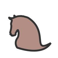 Horse Filled Line Icon vector