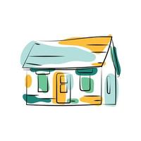 Line art house illustration vector. Background abstract rocket. Suitable for content campaign, social media, web, application vector