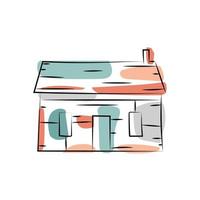 Line art house illustration vector. Background abstract rocket. Suitable for content campaign, social media, web, application vector