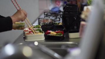 Woman making lunch video