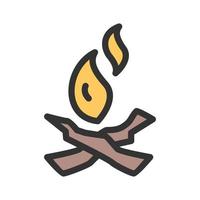 Camp Fire Filled Line Icon vector