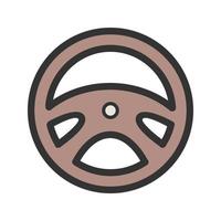 Steering Wheel Filled Line Icon vector