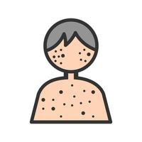 Boy with Measles Filled Line Icon vector