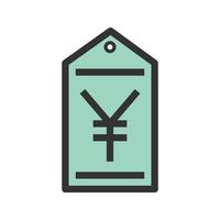 Yen Tag Filled Line Icon vector