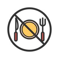 No Food Filled Line Icon vector