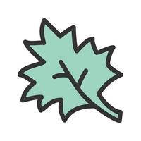 icono de línea llena de hoja de arce vector