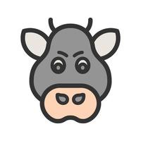 Boar Face Filled Line Icon vector