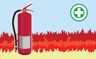 fire extinguisher Vector , protection from flame concept