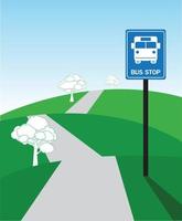 bus stop on the Road, vector design