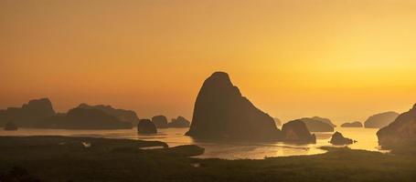 Scenery Phang Nga bay view point at Samet Nang She near Phuket in Southern, Thailand., landmark and popular for tourists attraction. Southeast Asia travel and tropical summer vacation concept photo