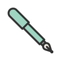 Fountain Pen Filled Line Icon vector