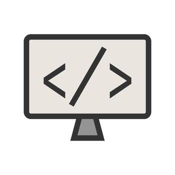 Custom Coding Filled Line Icon vector