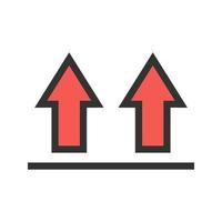 Upwards Filled Line Icon vector
